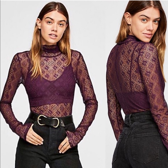 NWT Free People sheer mesh lace layering top - Picture 7 of 8